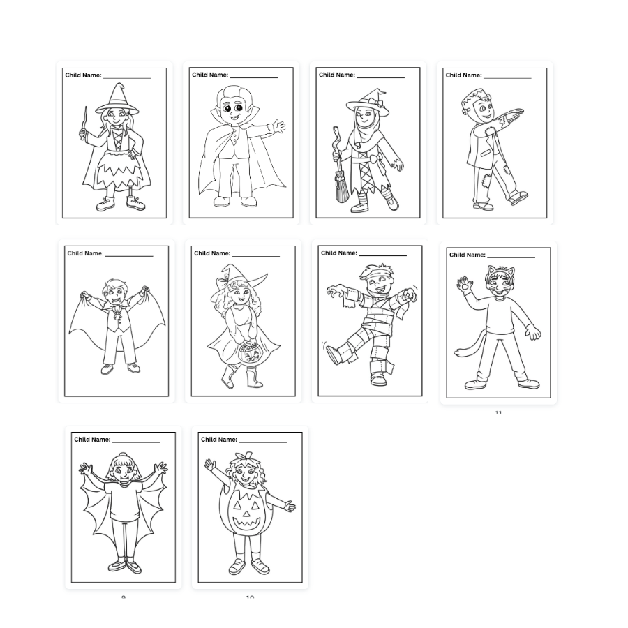 Halloween colouring pages