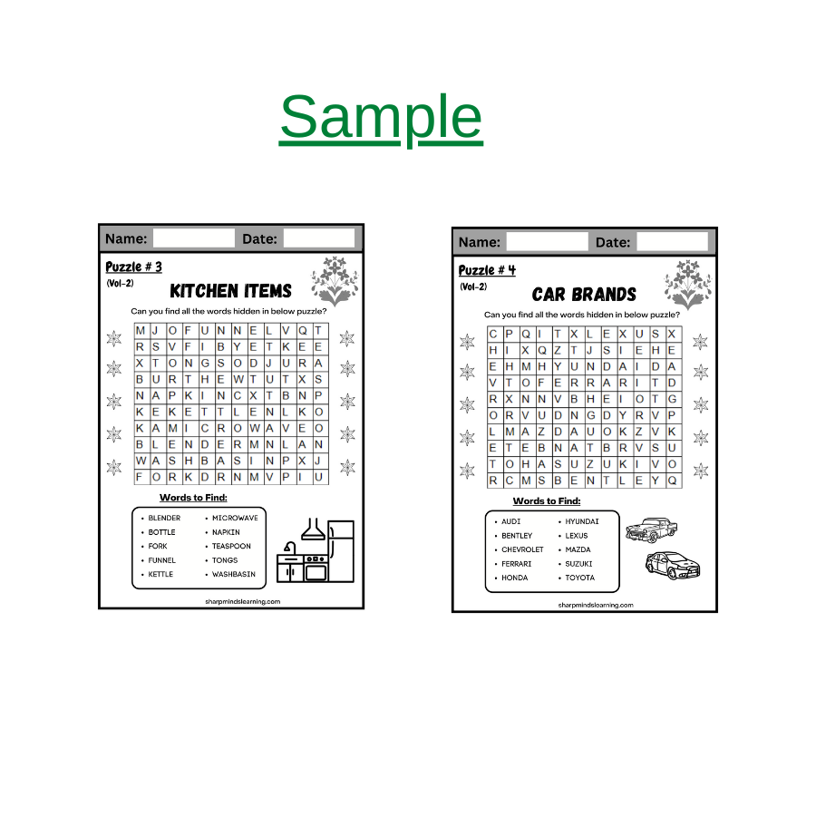 word search puzzle for kids, puzzle acticity for kids