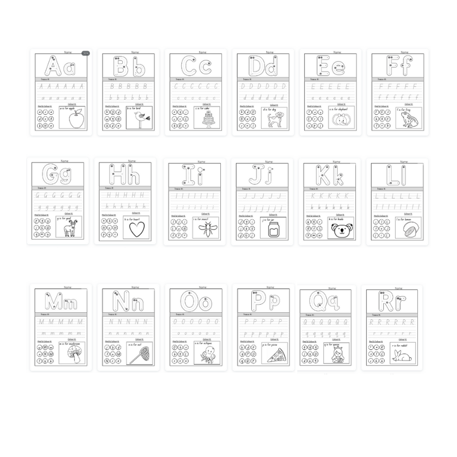 Printable worksheets for kids , letter tracing sheets