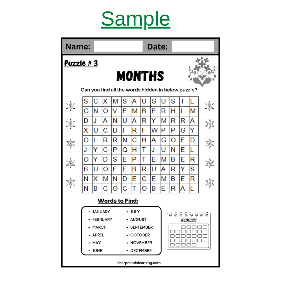 word search puzzle activities