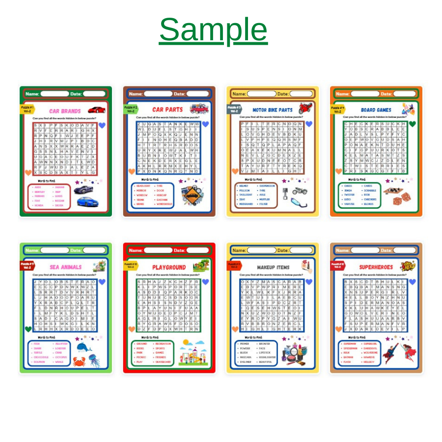 word search puzzle sheets for kids